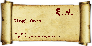 Ringl Anna névjegykártya